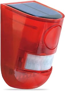 Peidesi Solar Alarm Light 110db 6 LED Solar Lamp Waterproof Solar Warning Lights Sound Alarm Lamps with Motion Sensor for Driveway,Home,Farm,Barn,Villa,Yard