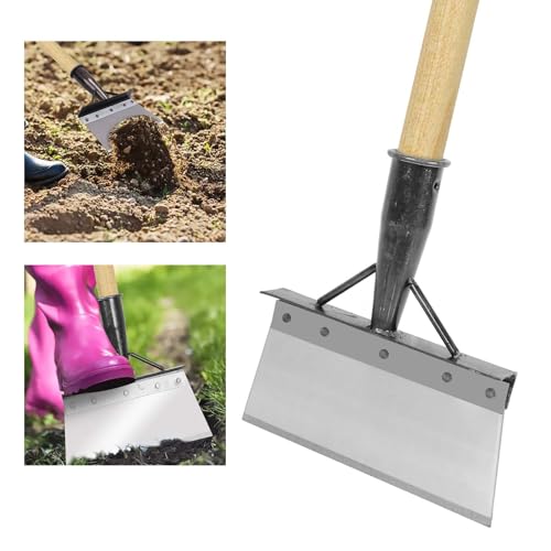 DKINY Multifunctional Cleaning Shovel Gardening Scraper 21CM Outdoor Garden Cleaning Shovel, Stainless Steel Flat Shovel for Weeds and Moss, Farm Grass Removal Tool, Excludes Handle