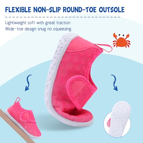Image of LeIsfIt Toddler Water Shoes Boys Girls Barefoot Aqua Socks Kids Breathable Quick-Dry Swim Shoes for Beach Pool Surf