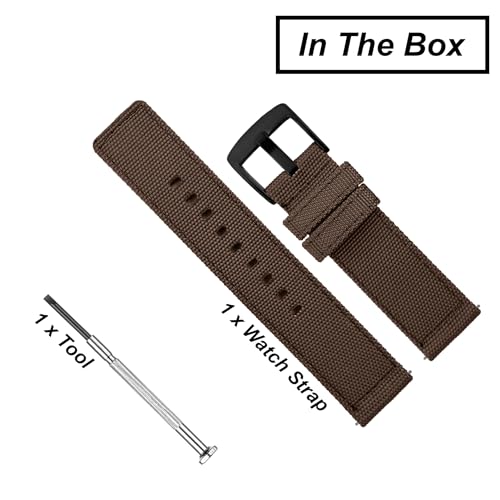 Image of DBLACK ''ENMA'' Nylon Quick Release Watch Strap, Boxy Design, Matte Finish, Nylon Watch Band / / For 20mm, 22mm, or 24mm Watch Belt (Choose Your Size & Color)