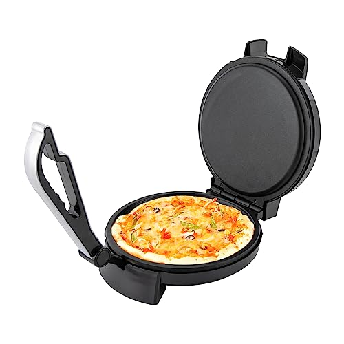 HarBin-Star Roti Maker, 1200 W, calentador eléctrico de tortilla, prensa de harina de maíz, antiadherente, control de temperatura, para tortillas y tacos, Silvery, 53 x 18 cm