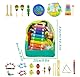 27-Teiliges Musikinstrumente Kinder Musical Instruments Set, Kikuo Holzinstrumente Kinder, Holz Percussion Set Schlagzeug, Rhythm Toys, Fördert Die Frühe Entwicklung, Inklusive Rucksack