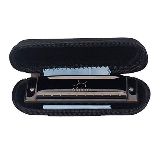 Harmonica 10 trous 20 mélodies orgue à bouche avec étui rigide et chiffon de soin - 4