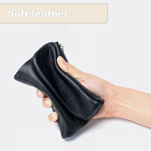 Joyfullygo Wallet, Joyfullygo Unisex Pebble Leather Wallet, 5.3in Short Genuine Leather Coin Card Holder, Genuine Leather Coin Purse with Credit Card Holder, Coin Holder & Cash Slots (color 1)4