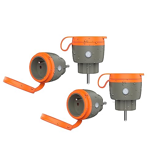 Prise Connectée Alexa extérieure IP44 Compatible avec Amazon Alexa et Google home, Smart life APP, 16A, Prise Étanche IP44,3680W - 4 Packs