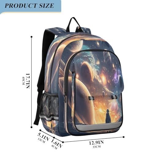Sac à dos ordinateur portable lycée motif planète astronaute