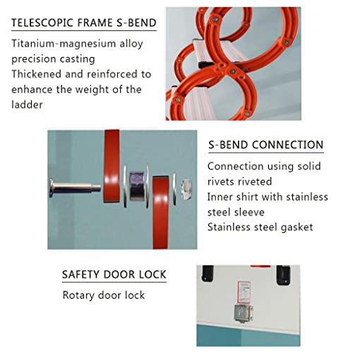 Retrátil Escada de sótão para uso doméstico e externo escada telescópica com corrimãos escada dobráv