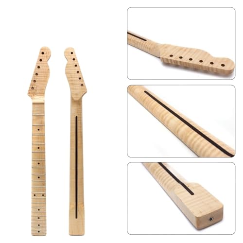 Manche de guitare Tele 21 frettes en érable flammé pour un sustain optimal