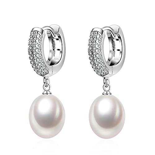 Boucles d'oreilles perles de culture d'eau douce véritables pour femme