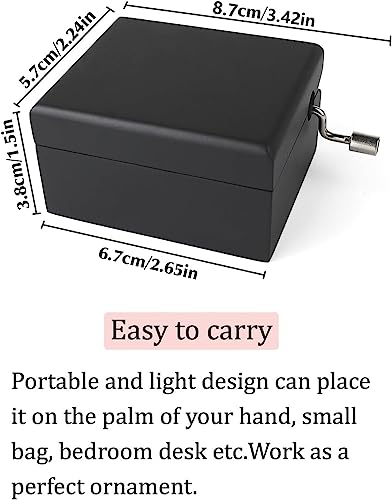 ROSIKING Black Wooden Music Box Classical Musical Boxes Christmas Birthday Valentine's Day Gifts for Lover Boy Girl friend Plays Kingdom Heart