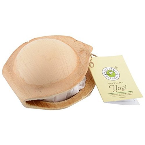 Holy Lama Natural Handmade Soap - Yogi (100 gm / 3.5 oz) Ayurvedic Organic Tulsi Neem Soap with a Unique Blend of Coconut and Essential Oils. Moisturizing Hand soap, Facial Cleanser and Bath soap
