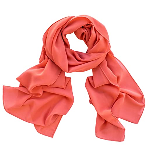 DOLCE ABBRACCIO by RiemTEX Damen Schal Tuch Stola elegante Schals und Tücher Verona aus Chiffon (Lachs)