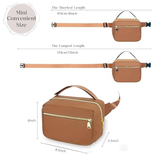 Image of printe Small Diaper Bag with Portable Changing Pad, Crossbody Women Waist Bag with Wipes Pocket for Travel, Stroller Diaper Fanny Pack, Brown