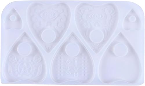 Miniatura 3 de Paquete de 2 moldes de resina, moldes de silicona de resina epoxi, tablero de planchette hecho a mano para colgantes, manualidades de resina,