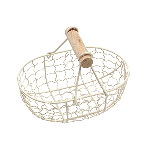 Cesta de Almacenamiento de Huevos de Frutas y Verduras Cesta de Frutas Alambre Para Huevos de Metal,Estilo Vintage Soporte Para Huevos de Gallina,Organizador de Frutas y Alimentos para Cocina,Granja Cover
