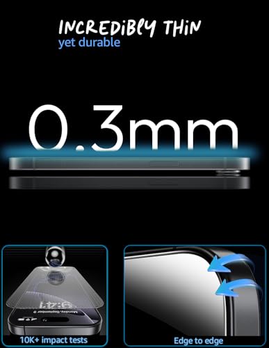 Image of Lensarmor Military Grade Tempered Glass for iPhone 13 /13 Pro /14 /16e (6.1 inch) - Anti-Spy Screen Protector with Accessories Kit, Shatterproof & Scratch Resistant Screen Guard