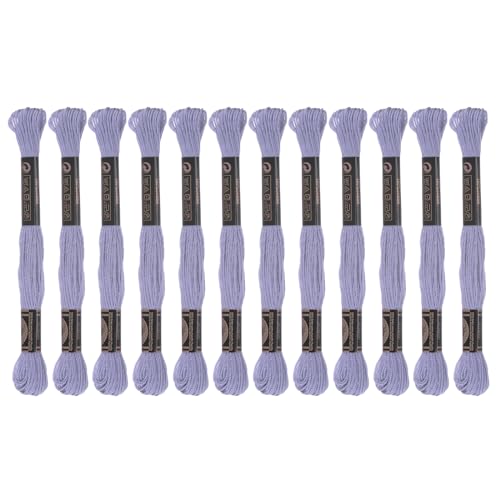 Image of HARFINGTON 12 Skeins Embroidery Floss 8.75yds(8m) Egyptian Long-Staple Cotton Cross Stitch Thread for Sewing DIY Bracelet Yarn String and Crafts, Light Purple