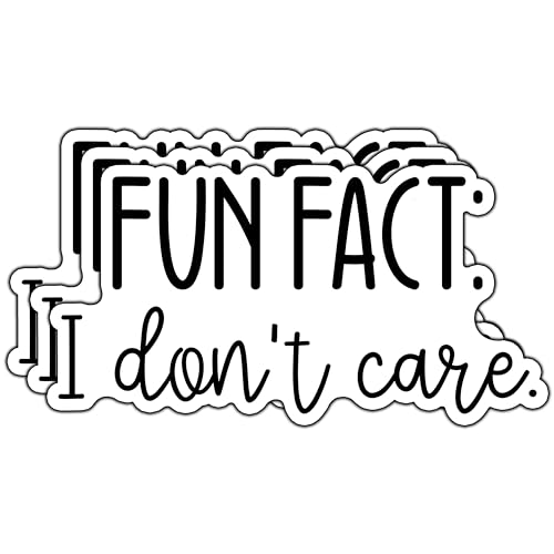 (3Pcs) Fun Fact I Don't Care Sticker Funny Sarcasm Sarcastic Sayings Quote Stickers Humorous Decorative Waterproof Vinyl Decal for Mug Laptop Tumbler Water Bottle Notebook PhoneSize 3x1.6 Inches