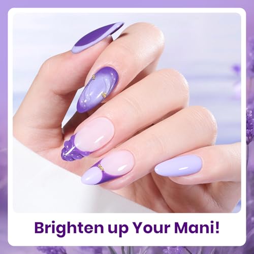 Image of Beetles Purple Gel Polish Set, Violet Letter Collecion, 6 Purple Colors
