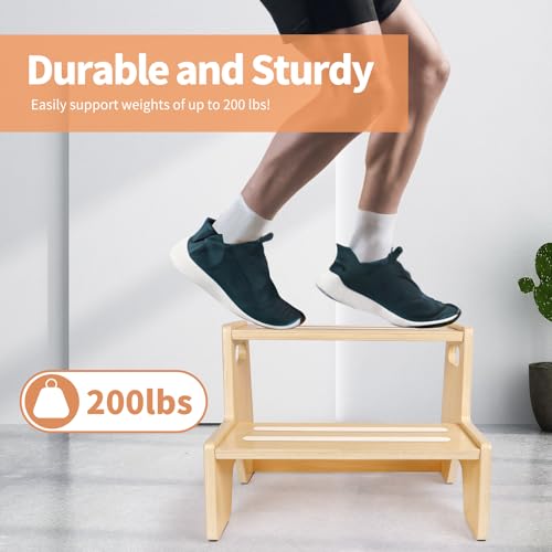 Uiirvdy JTD-002 2 Pack Toddler Step Stool Wooden Step Stool thumb #4