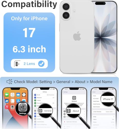 Image of ClearPC Clear Hard PC Case for Apple iPhone 17, Anti-Yellow Transparent Back Cover, Anti-Scratch, Raised Camera Protection, Shockproof, Wireless Charging Compatible, Non Yellowing (Clear)