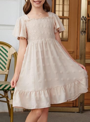 blibean Tween Girls 2025 Summer Dresses Kids Polka Dot Dress Size 6-15 Years2