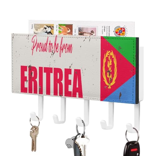 Porte-clés autocollant avec drapeau national de l'Érythrée - Porte-clés autocollant - Décoration d'intérieur pour entrée et porte d'entrée