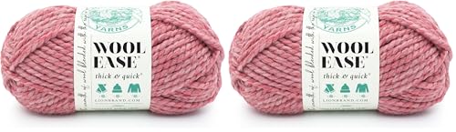 Image of Lion Brand Yarn Woolease Thick & Quick Yarn, 2 Pack, Potion