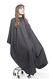 Hair Cutting Cape for Adults - Large Lightweight Water Resistant Salon Cape - Snap Closure - 60in x 57.5in - Haircut Cape - Hair Cape - Barber Capes (Black)