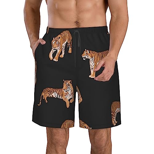 Tiger Animal Men's Swim Trunks Board Shorts Men's Beach Shorts L