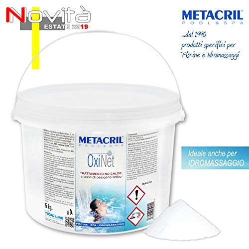 Metacril Oxygen Active Granular - OxiNet 5 kg. - Ideal for swimming pool or hydromassage (Teuco,Jacuzzi,Dimhora,Intex,Bestway,ECC.) Immediate shipping