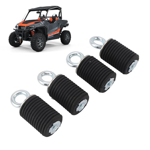 BOROCO 4PCS ATV Lock & Ride Zurranker, 1,45 Zoll (37 mm) Gummi Anschlagpunkt aus Edelstahl, Elastische Ladungssicherung Passend für Polaris Ranger, UTV & ATV