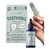 Organic Baby Teething Relief Drops with Silicone Toothbrush, Gum Relief for Babies & Toddlers 6 M+, Soothing Chamomile Clove Blend, Teething Gel Alternative, Sugar Free, 120 Servings, Legendairy Milk