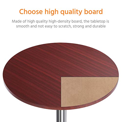 image for Yaheetech Round Pub Bar Table High Top Table Cocktail Table MDF Top wi