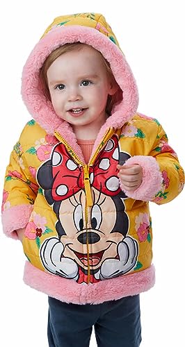 Disney Girls Puffer/Faux Fur Hooded Reversible Jacket4