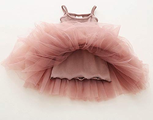 Image of GSVIBK Baby Girls Tutu Dress Sleeveless Toddler Cotton Tulle Skirt Princess Party Prom Dresses