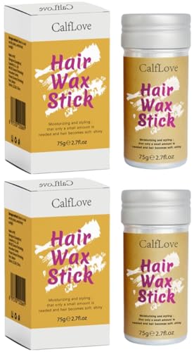 ELCHHIRSCH 2Pcs Hair Wax Stick, Hairstyle Non-Greasy, for Flyaways, Wigs, Slick Back Hair, Edge Control, Frizz, Loose Hair, Baby Hair, Hair Bun, Bangs; FL2