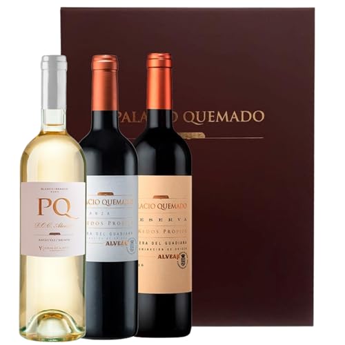 Palacio Quemado – Lote 3 botellas: Blanco joven, Crianza y Reserva | Vino de Extremadura, D.O. Ribera del Guadiana | Elegante, estructurado y versátil | 3 x 75 cl