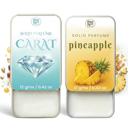 Image of Dr.Mashur Solid Perfume |pineapple&Carat Alcohol Free Wax Perfume Balm, Long Lasting | Pocket Tin 12g, Pack Of 2| Non Greasy Smooth Glide, Travel Friendly Men And Women