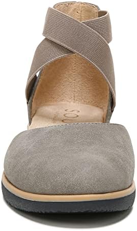 SOUL Naturalizer Womens Intro Ankle Strap Flat Grey Nubuck 6.5 W | Image 3