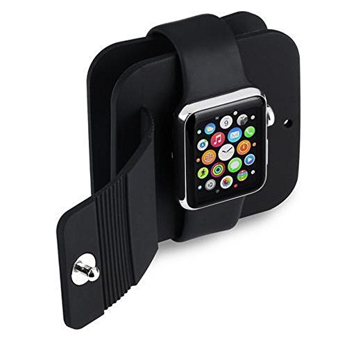 kinnara for Apple Watch Charging Case Wallet, Replacement for iwatch Soft Silicone Charge Holder Stand Charging Dock Station Storage