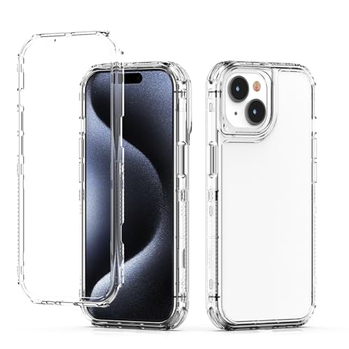 For iPhone 15 Crystal Clear Case,Shockproof Protective Phone Case,Anti-Scratch Protective Transparent Slim Cover for iPhone 15