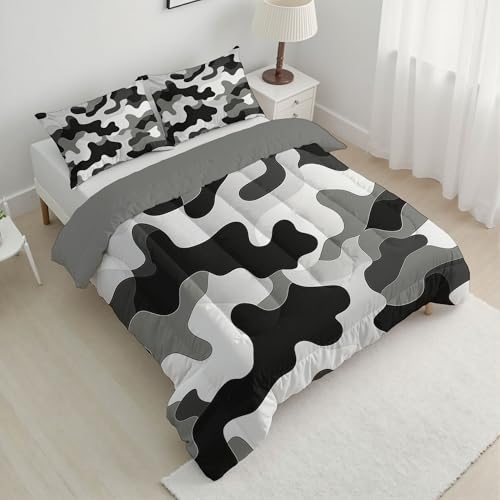 Couette réversible sans housse 200x200 cm avec imprimé géométrique moderne - 4