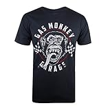 Gas Monkey Bandera T-Shirt, Gris (Charcoal Cha), S para Hombre
