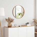 WallBeyond Round Wood Mirror 24 inch Circle Wall Mirror for Bathroom Round Wall Mirror for Wall Decor, Vanity, Entryway Living Room (Natural) - Image 4