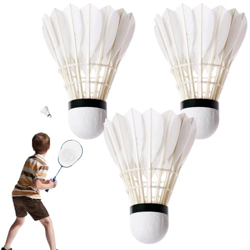 Generico Volantes – 3 piezas deportivas de plumas naturales, kit ligero, robusto dispositivo de juego para el libre para el exterior aerodinámico profesional y ejecución uniforme de precisión