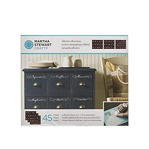 Martha Stewart Crafts Chalkboard Silkscreens (9 by 7-1/2-Inch), 33552 Carolyna Script Alphabet (Set of 3) by Martha Stewart Crafts Cover