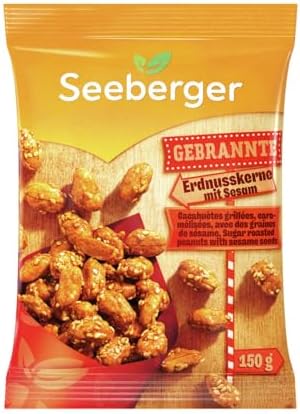 Seeberger Gebrannte Erdnusskerne mit Sesam, glutenfrei, vegan (1 x 150 g)