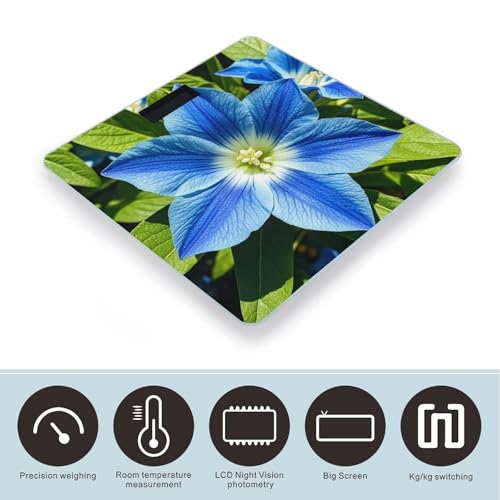 Báscula digital de baño Blue Flowers vidrio templado miniatura 3