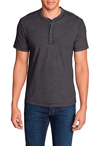 Eddie Bauer Heren Legend Wash henleyshirt korte mouwen slub zacht kleurbestendig T-shirt